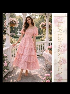 LoveShackFancy x Target Simone Smocked Tiered Romantic Maxi Dress BRAND NEW XL